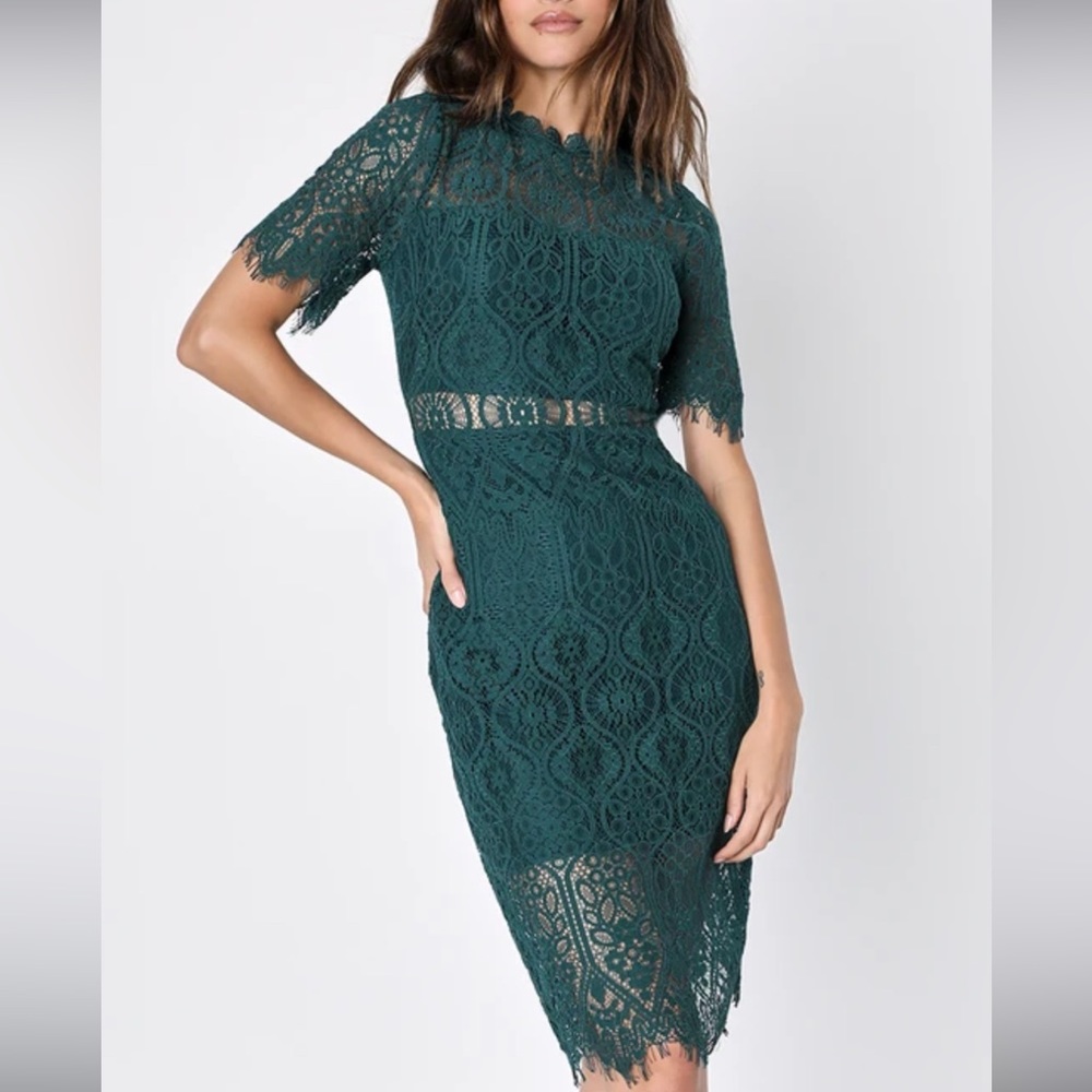 Lulus Green Lace Dress